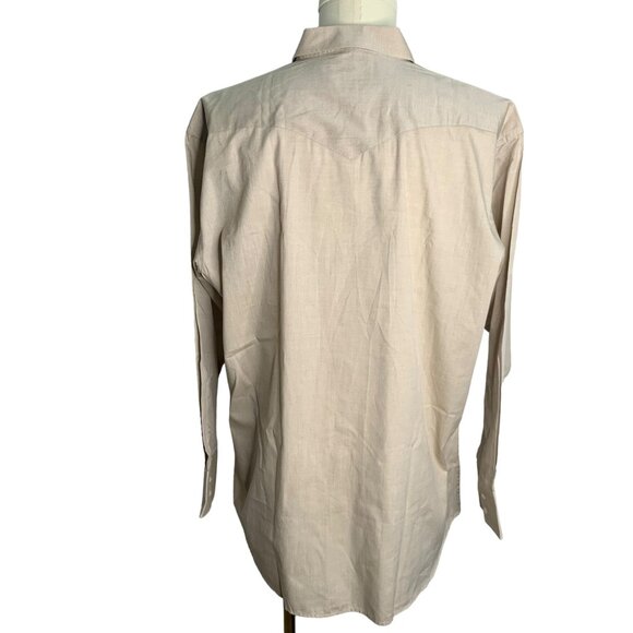 Panhandle Slim Button Down Western Shirt XL Beige Camel Long Sleeve One Point - Picture 4 of 6